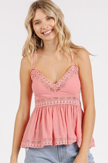 Back Lace Detail V-Neck Cami